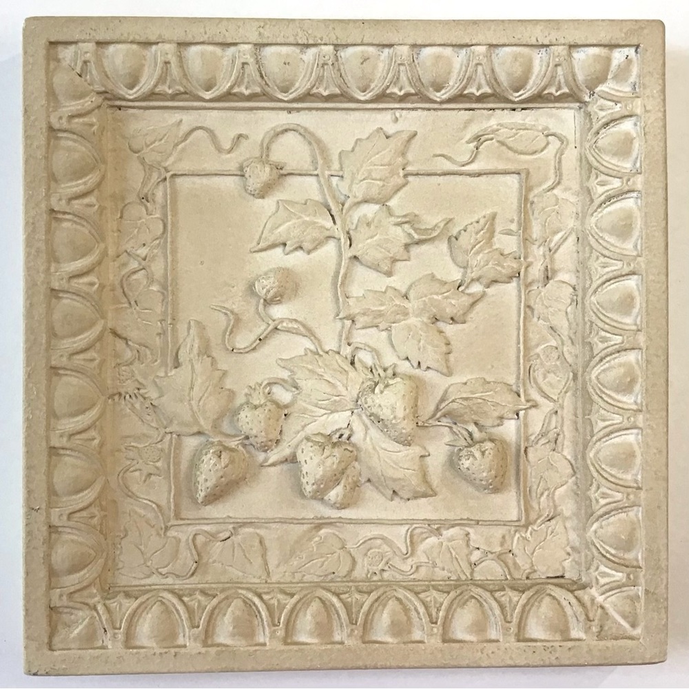 Decorative Cream Strawberry Relief Wall Tile - Unbranded